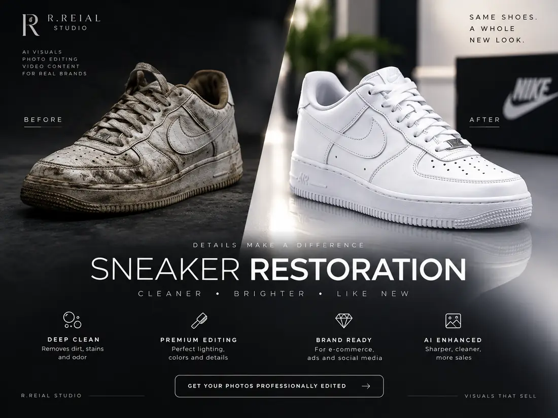 Sneaker restoration before and after demo